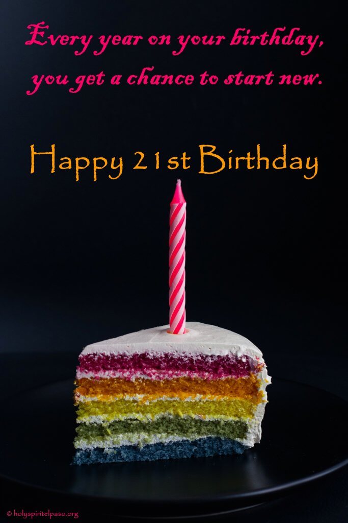 Happy 21st Birthday Inspirational Quotes With Sweet Cupcake